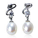 magnifiques boucles d'oreilles en argent sterling perles de cristal avec frais