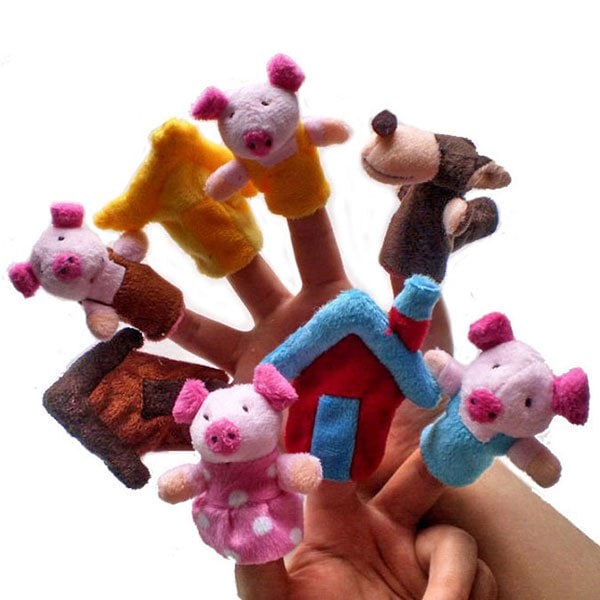 8 Pcs/Set Classic Story Pig Family Shape Finger Puppet