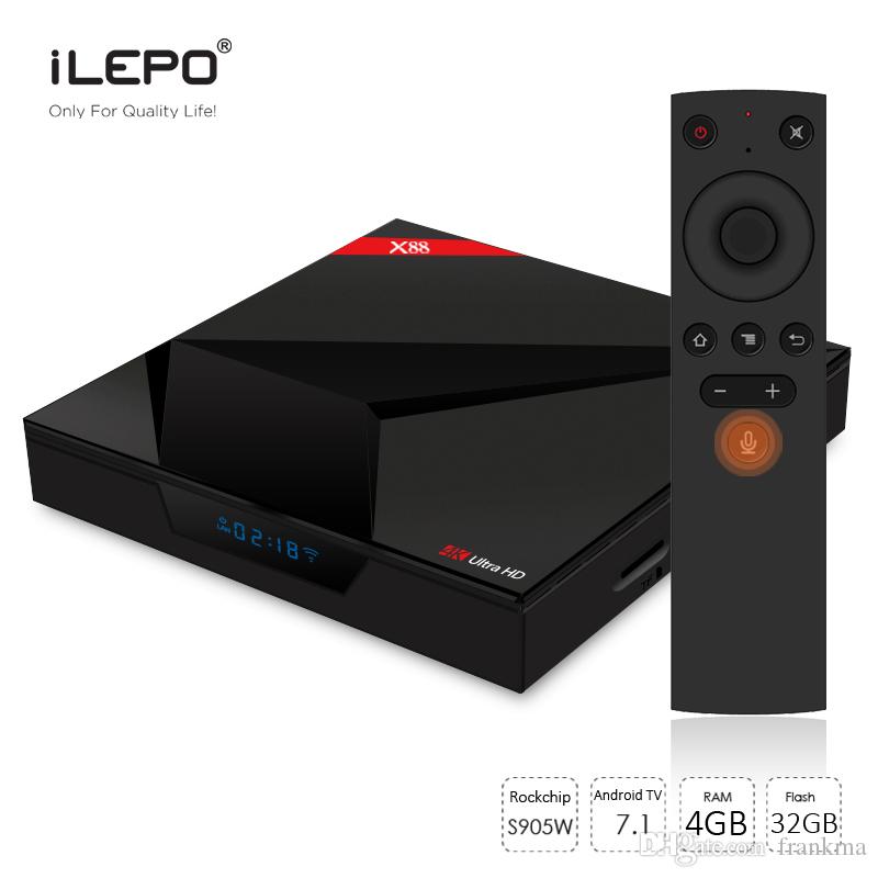 iLepo X88 Android TV Box RK3328 Quad Core 4GB 32GB Android 7.1 Voice Control Media Player Support 2.4G And 5G Wifi 4k Better X96 Mini