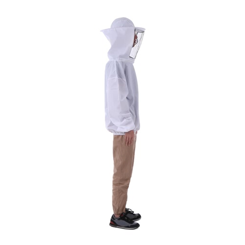 White Beekeeping Jacket Veil Beekeeping Hat Suit Smock Protective Equipment Kit One Size Fits All