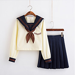 Inspired by JK Schoolgirls Skirt Cosplay Costume Polyester / Cotton Blend Color Block Cravat For Women's / Top / Top