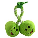 Double Peas vert tendre en peluche avec corde Chewing Anneau pour Animaux Chiens Chats