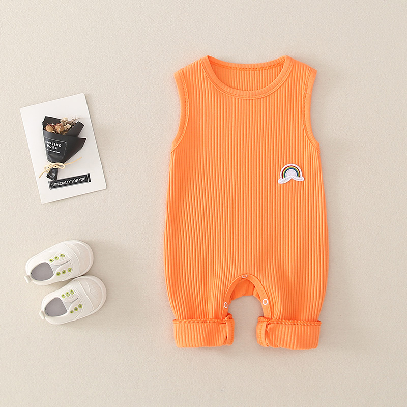 Baby Boy / Girl Solid Knitted Sleeveless Jumpsuit