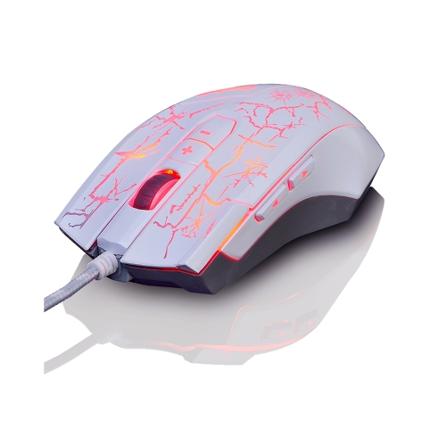 AJAZZ Q7 Professional Gaming Mouse Optical USB Wired Mouse 4000DPI with LED Backlight 8 Buttons for PC Desktop Laptop White