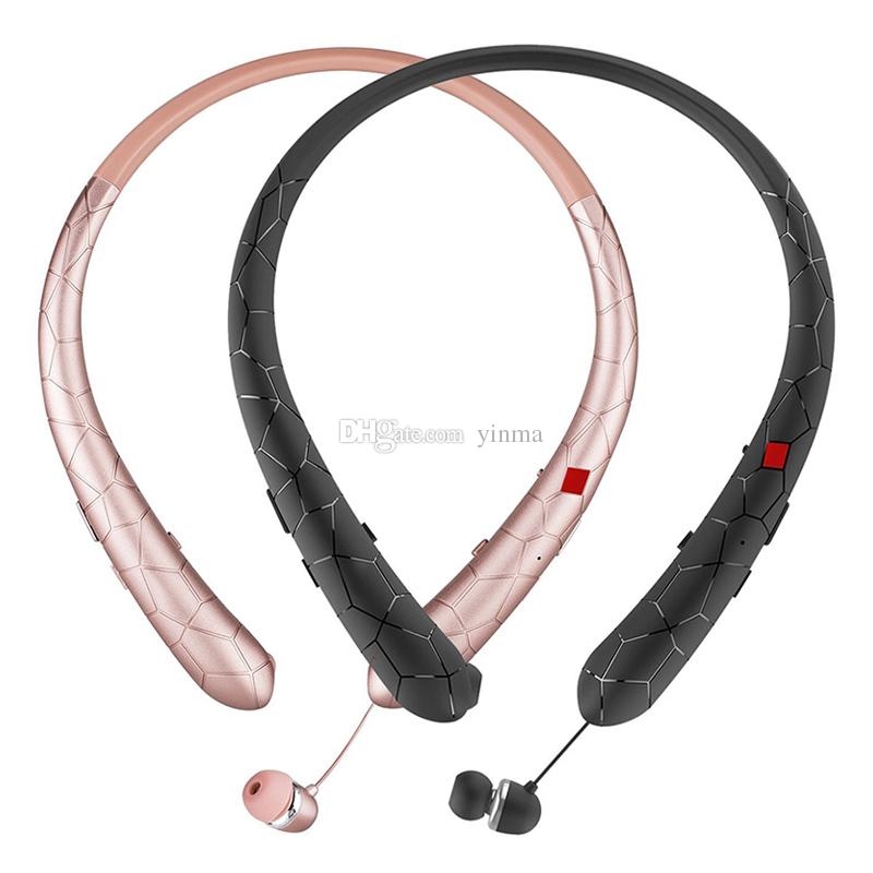 HX-831 CSR4.1+EDR Wireless Bluetooth Headphones CVC6.0 HD Stereo Headsets IPX5 Sweatproof Retractable Neckband Sport Earphones Earbuds