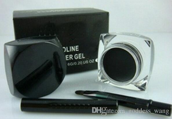 Makeup NEW Black Eyeliner Waterproof Gel Liner 1PCS+Free brush 6pcs/lot