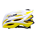 kingsir 23 respiraderos eps  pc, amarillo, blanco integralmente moldeado casco de ciclo (58-62cm)