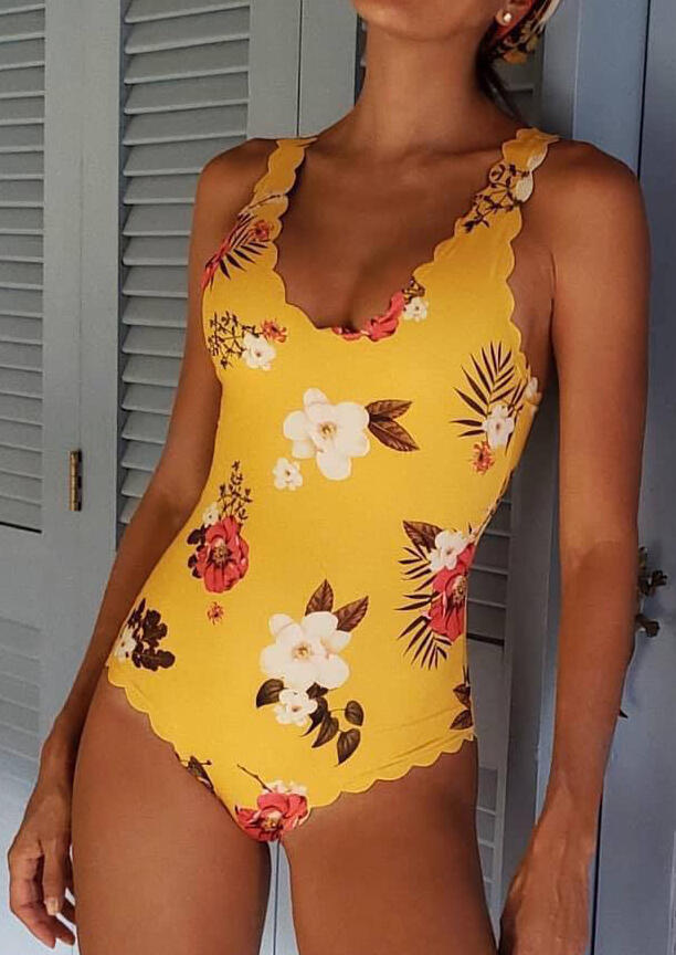 Floral One-Piece Sexy Swimsuit