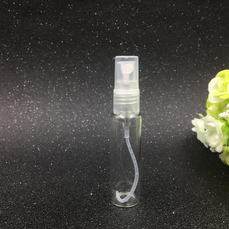 1/3Oz 10ML Mini Clear Glass Pump Atomizer Perfume Essential Oil Skin Softer Refillable Empty Spray Bottle For Cosmetic Sample Gift