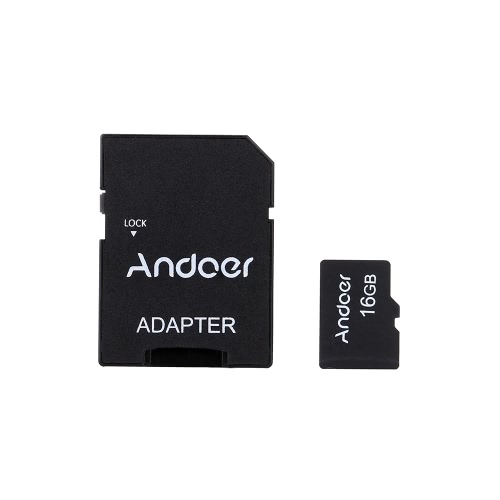 Andoer 16GB Class 10 Memory Card TF Card + Adapter + Card Reader USB Flash Drive for Camera Car Camera Cell Phone Table PC GPS
