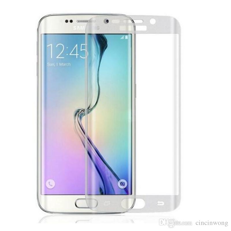 Tempered Glass Screen Protector For Samsung Galaxy S6 Edge Full Cover Transparency Screen with Retail Box by DHL