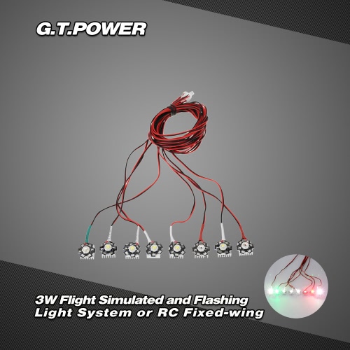 G.T.POWER haute puissance 3W vol simulé et système d'éclairage LED clignotant pour avions RC