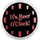 Beer O'clock Bar Décor Neon Le signe de nc0923 Il LED Horloge murale