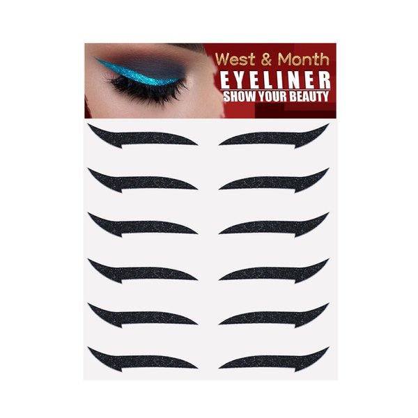 Free freight West&Month Fashion Creative Color Eyeliner Stickers Party Nightclub Portable Six Pairs