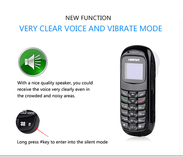 Gtstar BM70 Bluetooth Mini Mobile Phones Bluetooth Dialer Universal Wireless Headphone Cell Phone Dialer 0.66inch