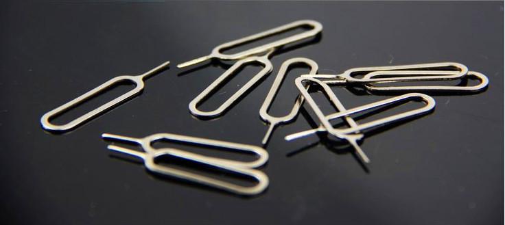 New Sim Card Needle For Apple IPhone 5 4 4S 3GS IPad 2 Cell Phone Tool Tray Holder Eject Pin metal