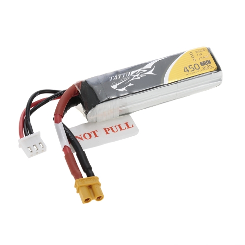 ACE TATTU 450mAh 7.4V 75C 2S1P Lipo Battery with XT30 Connector Plug for FPV Racing Drone