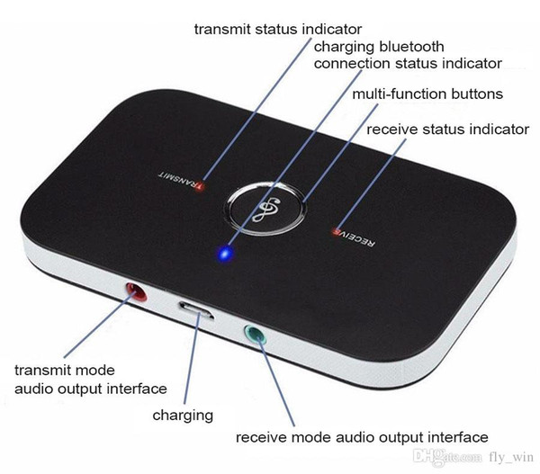 b6 wireless bluetooth transmitter and receiver 3.5mm jack input output portable adapter for speaker headphone wireless earphones