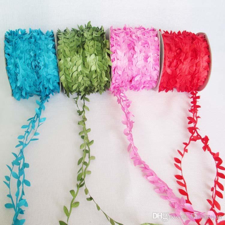 Brand new 200m Artificial Green Flower Leaves Rattan DIY Garland Accessory For Home Decoration hairbands headband hairflowers