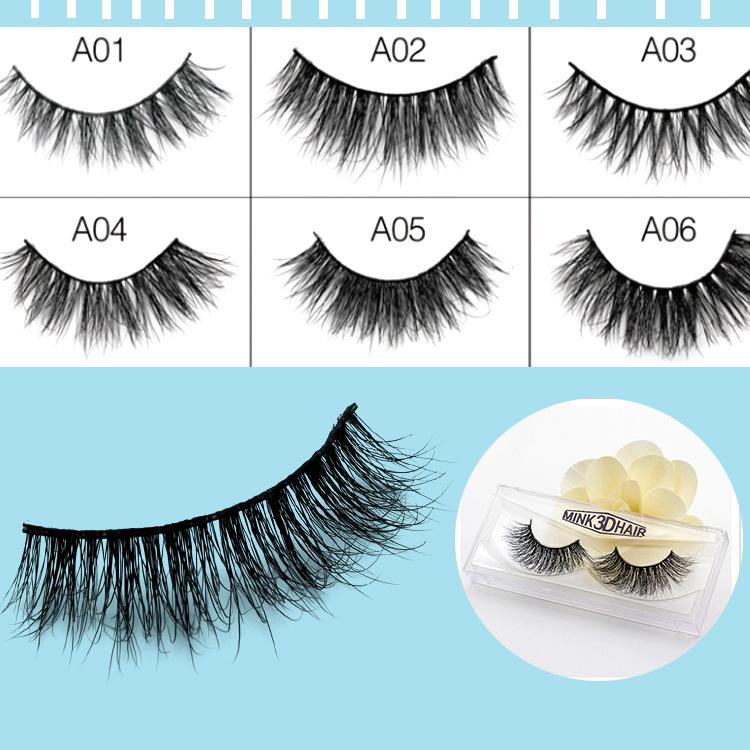 19 Style Natural Makeup 3d Mink Lashes Eyelash Extension Handmade Full Strip Lashes Cruelty Free Korean Mink Lashes False Eyelashes Cross