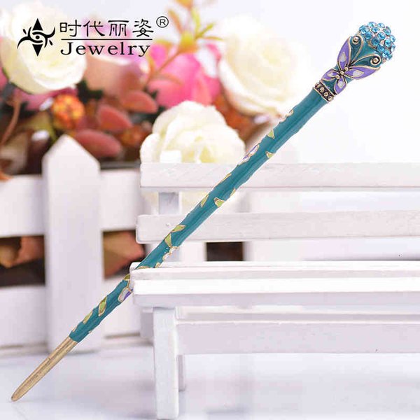 Chinese Style Products Cloisonne Hairpin Palace Headdress Ethnic Ancient Costume Accessories Dish Hair Alloy Jewelry