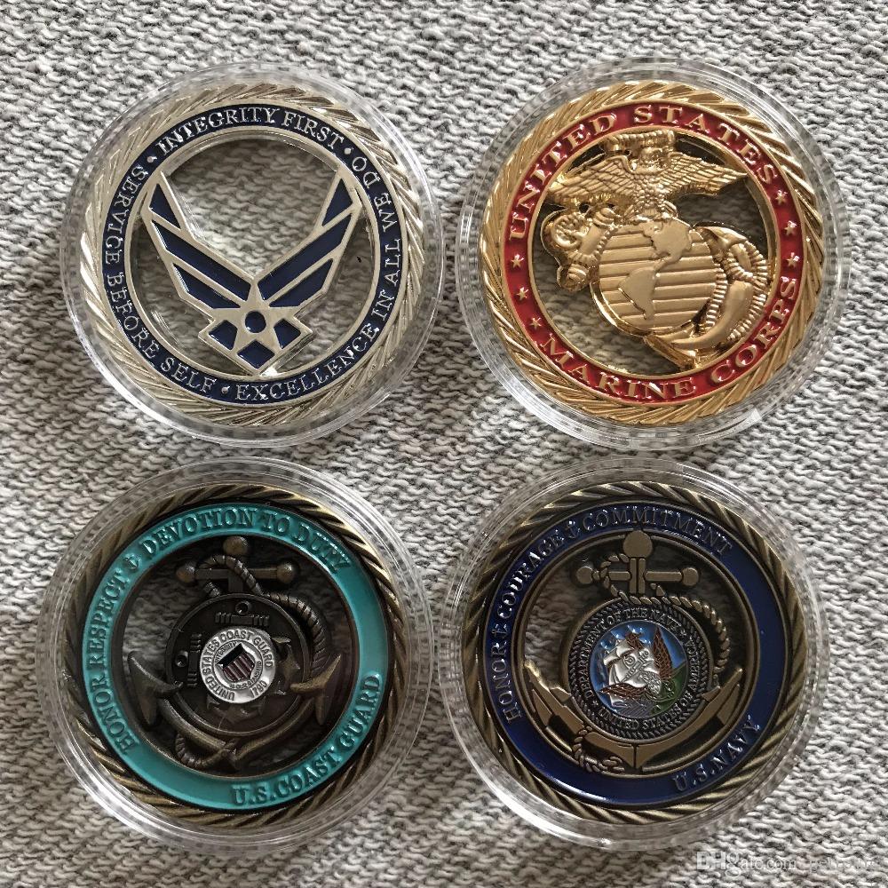 Sample Order: U.S. USAF/USCG/USMC/USN/ARMY Core Values Challenge Coin ,US Military Challenge Coin/Badges/Souvenir/Metal crafts.