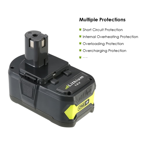 Meterk P108 18V 4.0Ah Power Tools Battery High Capacity Rechargeable Lithium Replacement Battery Pack for Ryobi