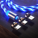 Resplandor de iluminación LED de carga rápida Cable USB tipo C magnético Cable magnético Cable de micro cargador USB Cable para iPhone Android