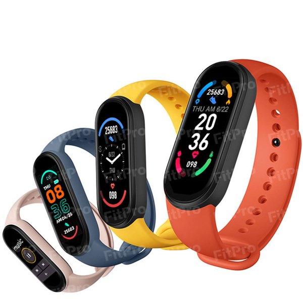 M6 Smart Bracelet Watch Fitness Tracker Real Heart Rate Blood Pressure Monitor Color Screen IP67 Waterproof For Sport with Retail Packing DHL