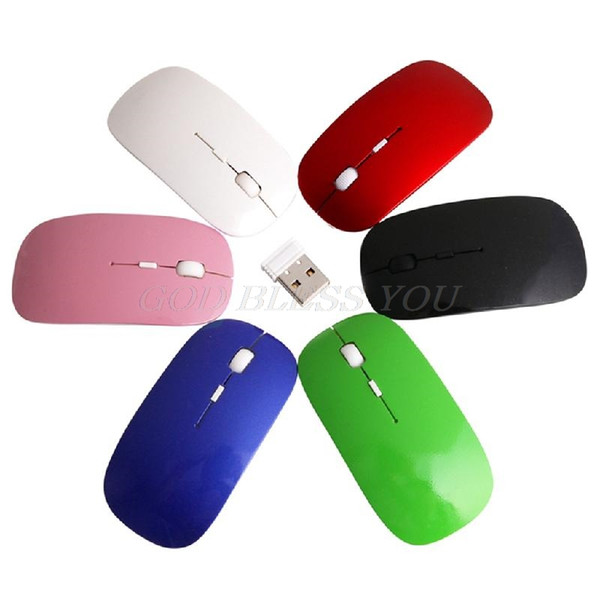 multi-color 2.4ghz wireless ultra thin optical scroll mouse/mice 1600dpi +usb receiver for pc lapdeskwholesale