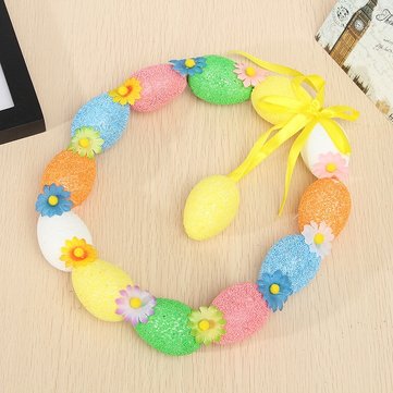 Foam Easter Eggs Hanging Wreaths Decorations Round Ornaments Party Decor