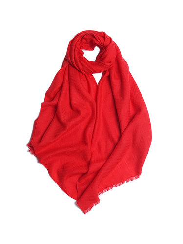 Red Plain Casual Wool Scarf