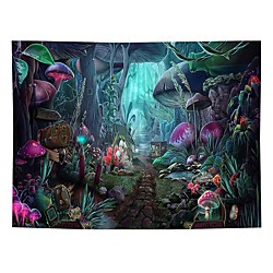 Wall Tapestry Art Decor Blanket Curtain Picnic Tablecloth Hanging Home Bedroom Living Room Dorm Decoration Polyester Colorful Mushroom Cartoon Path Beauty Views Lightinthebox