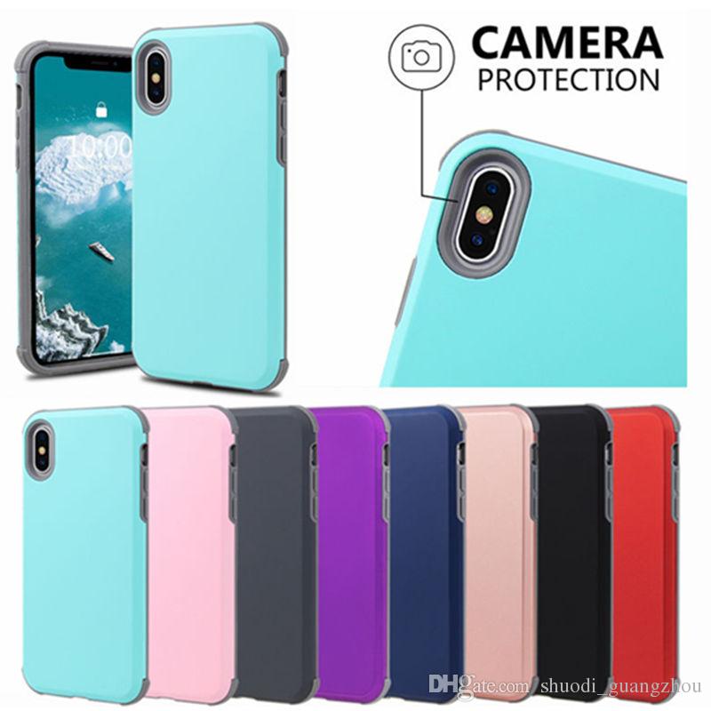 Hybrid Matte 2 in 1 Defender Phone Cases For Iphone XS Max XR 8 7 6 6s Plus LG Stylo 4 Back Cover
