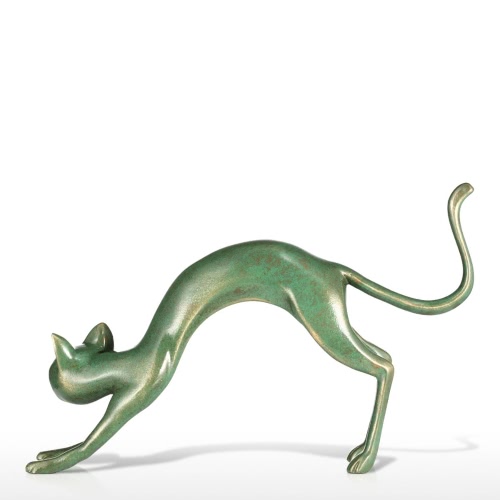 Stretching Cat Tomfeel Fiberglass Sculpture Home Decoration Original Design Cat