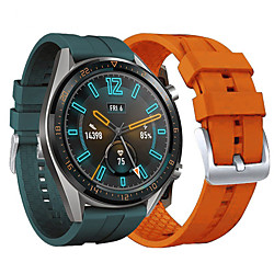 Uhrenarmband für Huawei Watch GT 2 42MM Huawei Sport Band Silikon / Echtes Leder Handschlaufe Lightinthebox