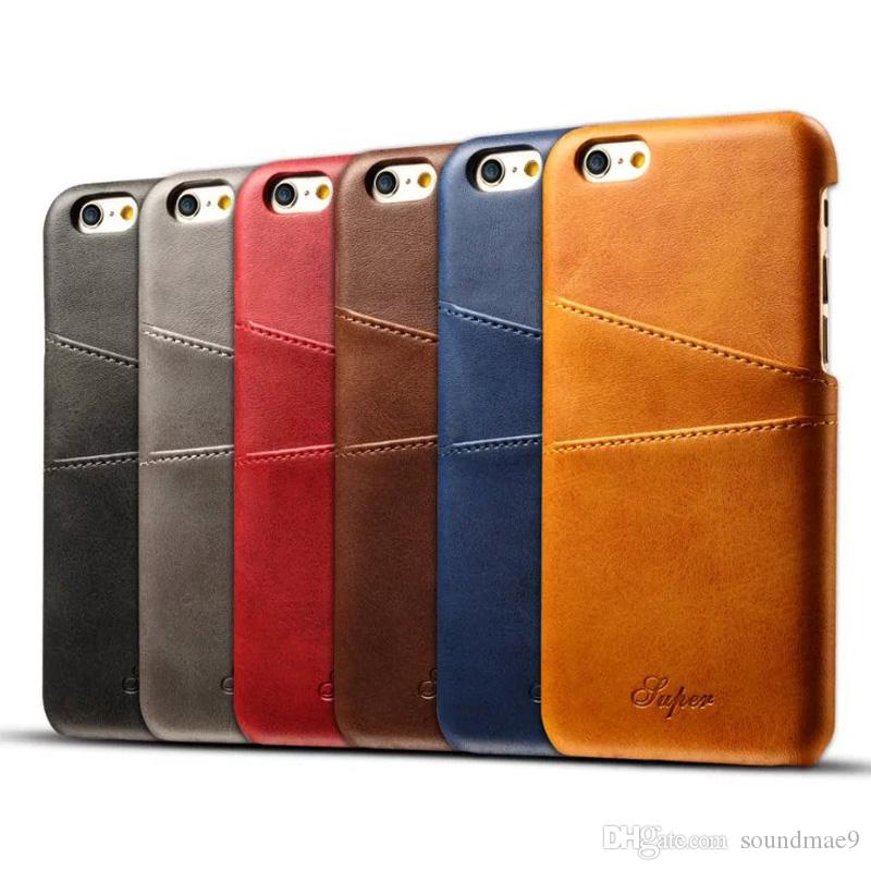 Leather Card Case Ultra Slim Faux Leather Credit Card ID Holder Slots Shockproof Protective Cover For iPhone XS Max XR Samsung S9 Opp Bag