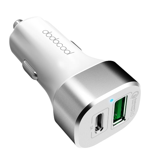 dodocool 33W 2-Port chargeur de voiture avec Quick Charge 3.0 et USB-C sortie port de charge pour Iphone