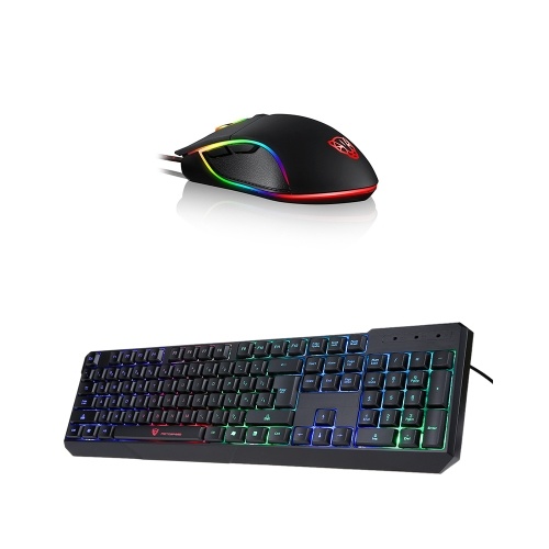 Motospeed V30 Wired Optical USB Gaming Mouse  + K70 104 Gaming LED Colorful Backlit Esport Gaming Keyboard
