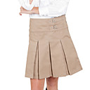 de color caqui sólido falda plisada uniformes escolares de las niñas