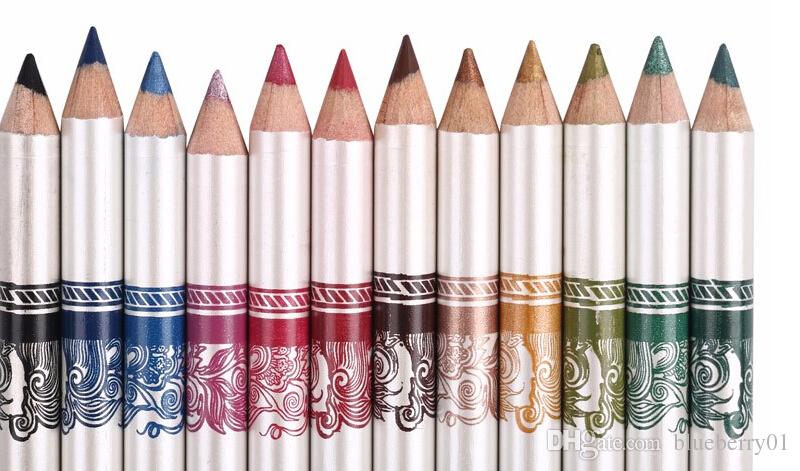12PCS of 2 in 1 Hot Sale Eye Liner Lip Pencil Long-lasting Waterproof 12 Color Set Makeup P12005