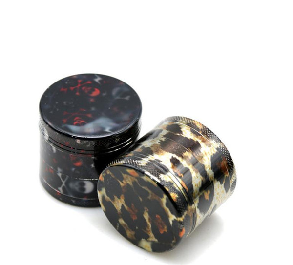 Four layer smoke grinder 40MM exploded zinc alloy color flower