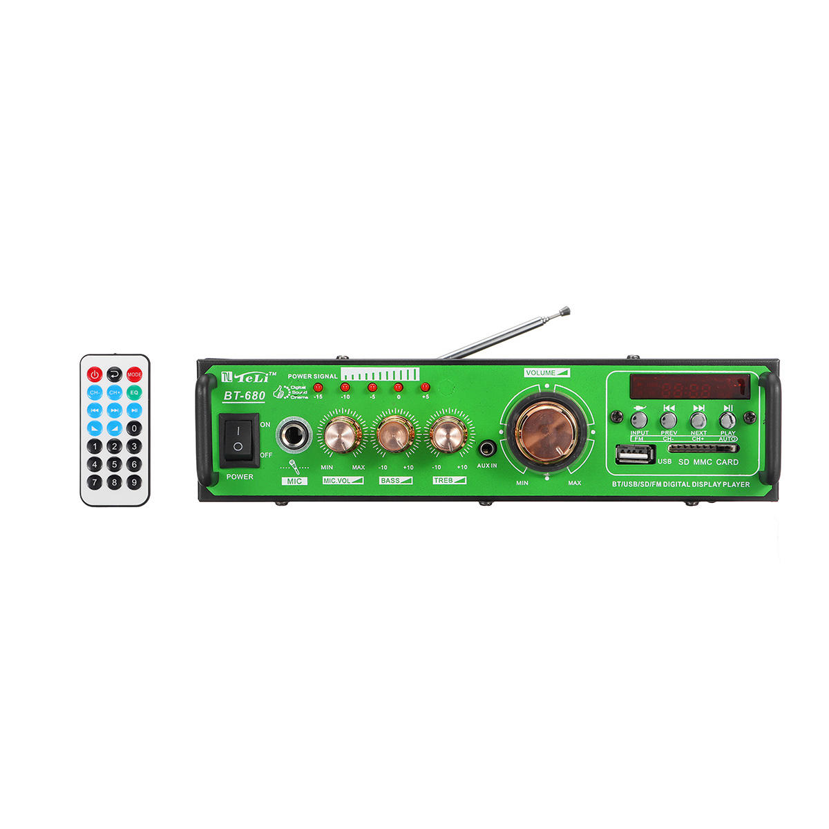 500W Home Car Audio Digital bluetooth Stereo Amplifier BT/USB/SD/FM/Mic + Remote