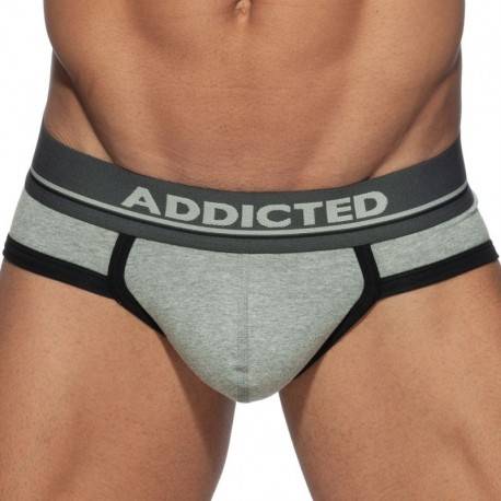 Addicted Basic Colors Cotton Briefs - Grey XS