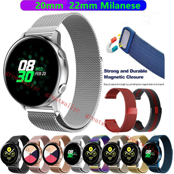 Band Strap 22mm for Samsung Galaxy Watch 46mm 42mm Gear S3 Frontier/Classic 20mm Active 2 Magnetic Loop Milanese Belt Accessories