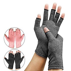 health care pressure gloves indoor men's and women's sports cycling half-finger non-slip joint rehabilitation nursing hemp grey gloves