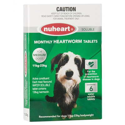 Nuheart - Generic Heartgard Plus Nuheart Medium Dogs 26-50lbs (Green) 12 Tablet