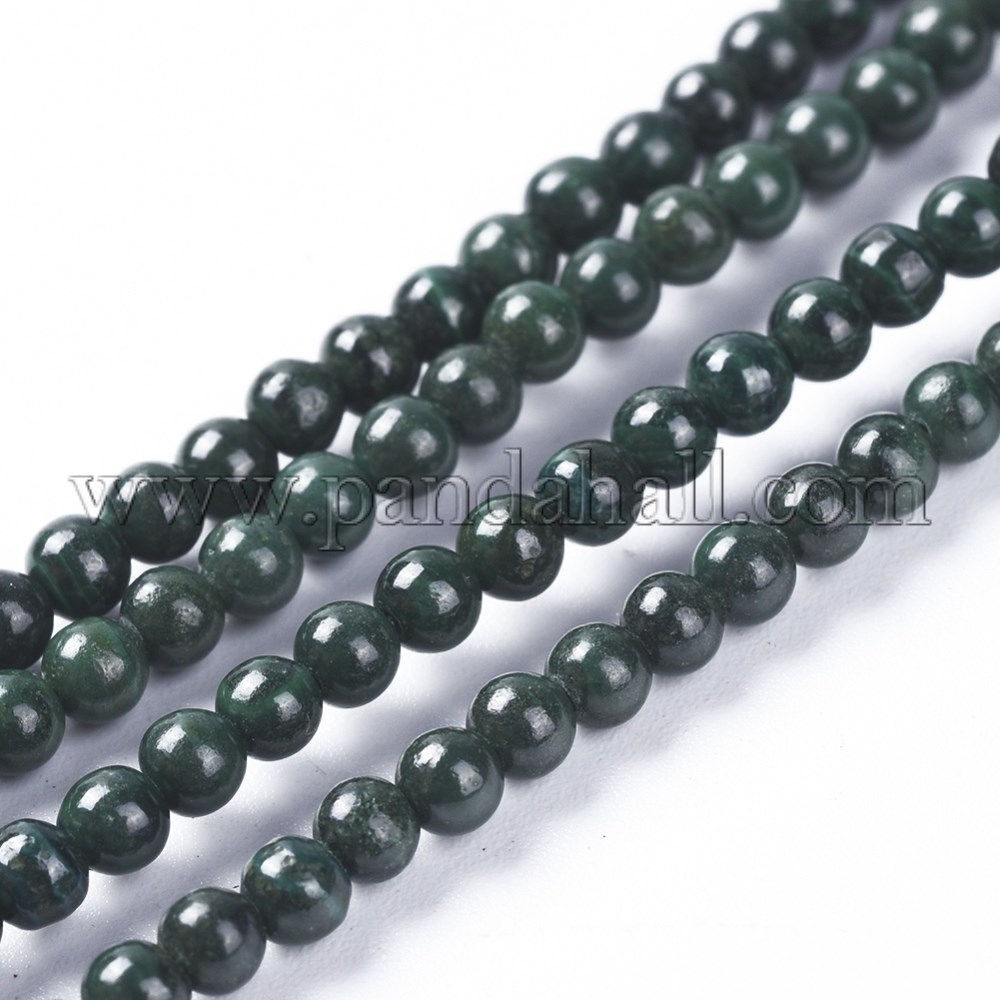 Natural Malachite Beads Strands, Round, 3mm, Hole: 0.8mm; about 134pcs/strand, 15.75''(40cm)