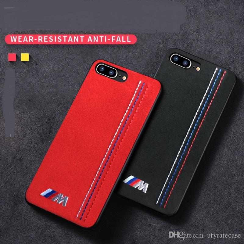 Embroidery BMW Sport Car Case For iPhone XS Max XR XS X 8 8 Plus 7 7Plus 6 6S 6 Plus