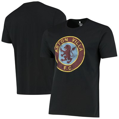 Aston Villa Distressed 82 Crest T Shirt - Black - Mens